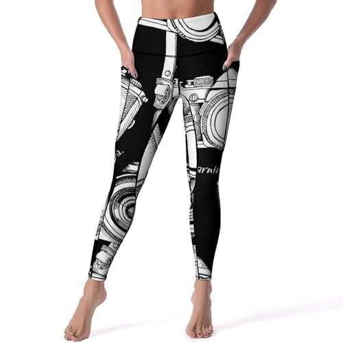 Legging de sport taille haute femmes extensible pantalon yoga gym jogging S
