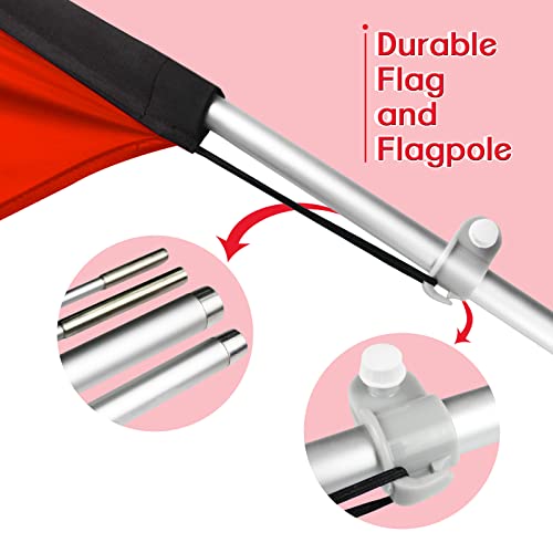 Fsflag Now Hiring Feather Banner Flag, Advertising Feather Banner Swooper Flag Pole Kit And Ground Stake, Advertising Feather Flag Signs For Now Hiring Business 11Feet (Red) #TOP3