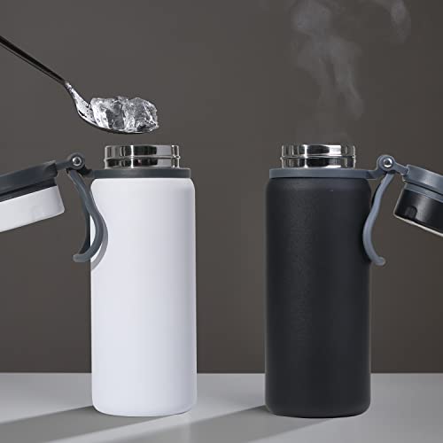 Insulated Water Bottle Stainless Steel Water Bottles Wide Mouth Black 25 Oz #TOP5