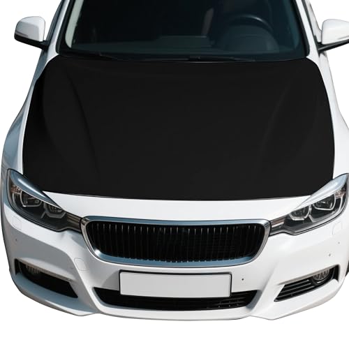 Black Car Hood Cover 4X5 Ft Polyester Elastic Fabrics, Universal Fit for Car, SUV, or Van by Keetegami - Used condition - US$23.15