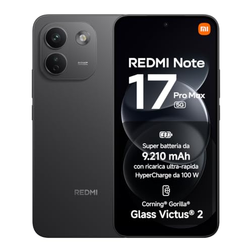 REDMI Note 17 Pro Max 5G, Smartphone 8+256GB, Black, Batteria 9210mAh