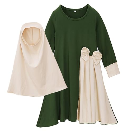 Abayas pour enfants avec hijab pour célébrer l'Aïd et le Ramadan
