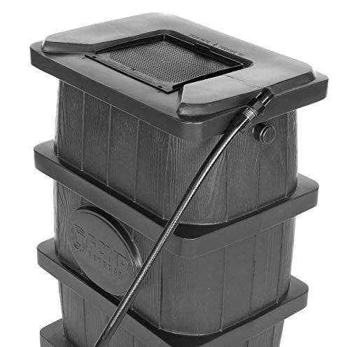 Fcmp Outdoor WG4000-GRY Slim Line 45-Gallon Wood Grain Rain Barrel thumb #5