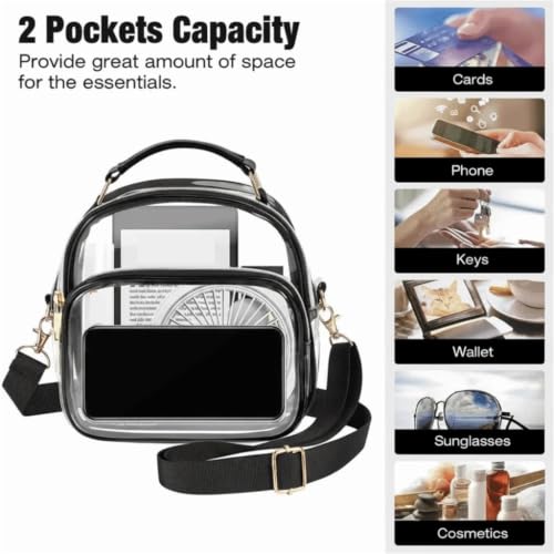 Bolsa transparente de gran capacidad con correa de hombro ajustable de PVC 4