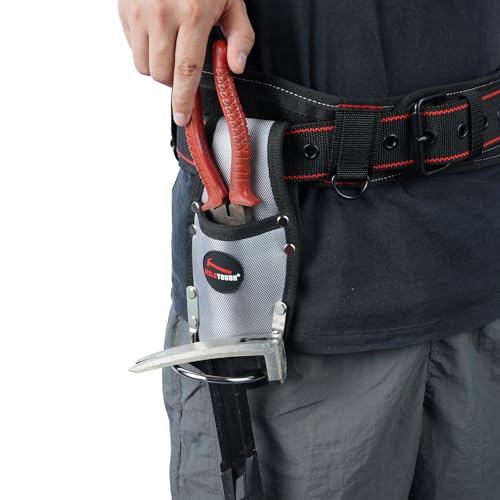 Image of MELOTOUGH Plier Holster Tool Holder and Heavy Duty Steel Loop Hammer Holder for Tool Belt Work Organizer Pocket Durable and Compact Tool Holder for Construction,Electrician