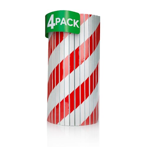 NURADA - Garagen Wandschutz. Wandpolster Selbstklebend. 4 Stück. Schaumstoff Selbstklebend. Kantenschutz Garage. Wandschutz Garage. Garage Türschutz Auto. 40x25x2cm (Rot Reflektierend)