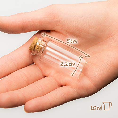 com-four® 30x Kleine Glasflaschen mit Korken 10ml, Gewürzgläser Set, Mini Glasfläschchen zum Befüllen, Aufbewahrung von Ãlen, Gewürzen, Kräutern, Tee, Hochzeit, Gastgeschenke (030 Stück) – Bild 6