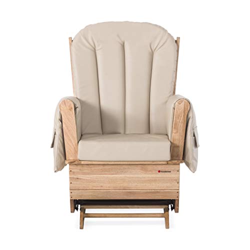 Foundations Saferocker Standard Glider Rocker With Wood Base With Vinyl Cushion, Easy To Clean (Tan Vinyl) #TOP2