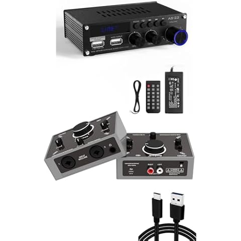 Sunbuck Mini Audio Interface 24Bit/192kHz & Mini Amplifier, Bluetooth Amplifier for Speakers, Stereo Receivers Cover