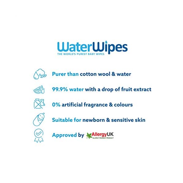 WaterWipes Baby Feuchttücher Empfindliche Haut, 99,9% gereinigtes Wasser, 18x 60 Feuchttücher (1080 Feuchttücher) – Bild 3