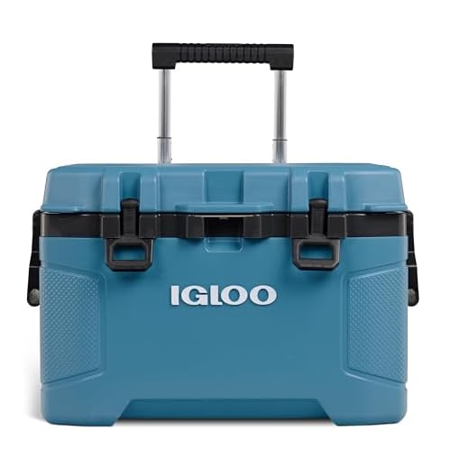 Igloo Trailmate 52Qt Wheeled Cooler, Insulated Hard Shell Ice Chest, Modern Blue