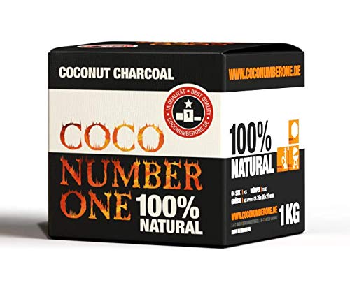 Coconumberone® Premium Shisha Kohle aus Indonesien I Naturkohle Kokos-Kohle Shisha Kokosnuss Kohle für Shisha & Grill I…