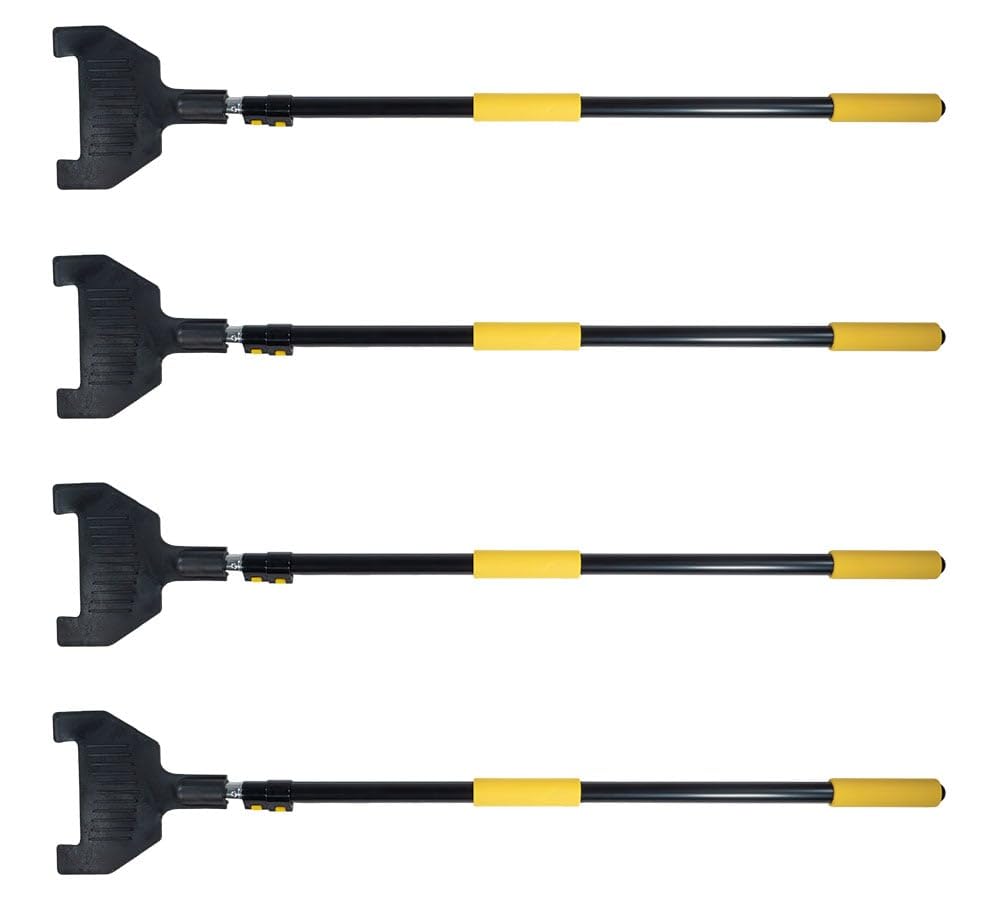 Mytee Products 4 Pack 8ft V Shaped Board Corner Protector Extension Handle - Edge Protector Pole for Flatbed, Adjustable Locking Clamps V Edge Sponge Hand Held Guards Handle
