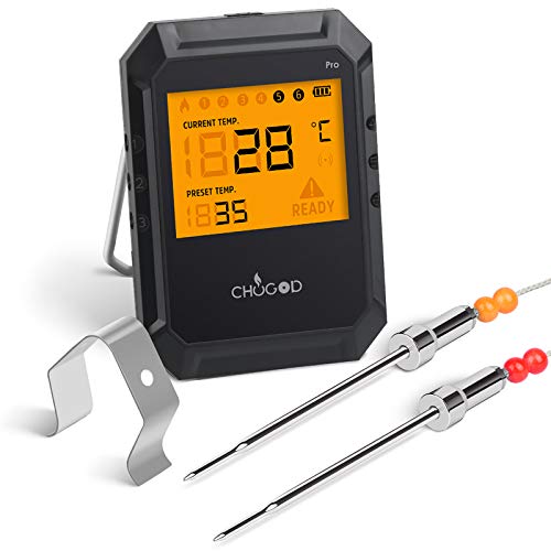 Bluetooth Meat Thermometer, For Grilling Wireless Remote Digital Cooking Thermometer With APP Smart Alarm Grill Thermometer for Kitchen Food Candy BBQ, Carrying Case (Comes with 2 Probes)