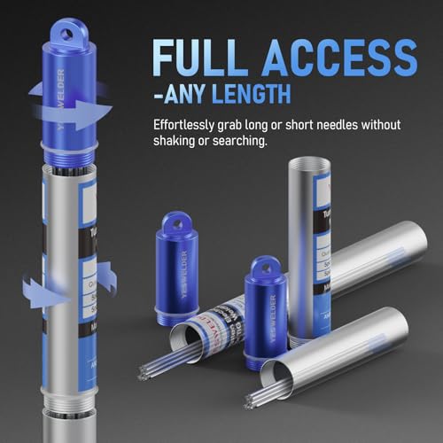 Image of YESWELDER TIG Welding Tungsten Electrode 2% Lanthanated | 5pk .040 inch & 5pk 1 /16 inch by 7 inch Assorted-size Blue WL20 /EWLa-2