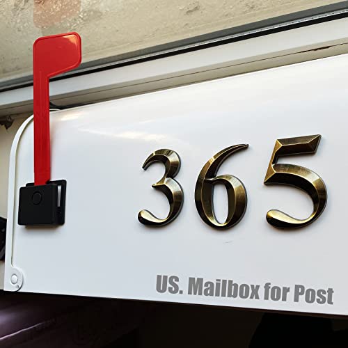Hopewan Bronze Mailbox Address Number 3D Stickers For Apartment Home Room Doors Self Adhesive Install. #TOP5