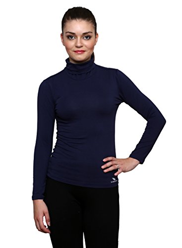 Image of LE BOURGEOIS Women Slim Fit Casual Full Sleeve Highneck /Turtle-Neck Cotton Top