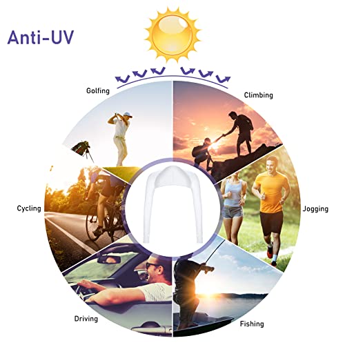 Yolev 2 Stück UV-Schutz Bolero Damen Sonnenschutz Schal Armstulpen Eisseide Kühlschal Armmanschetten mit Fingerlöchern Fingerlose Handschuhe Ärmel