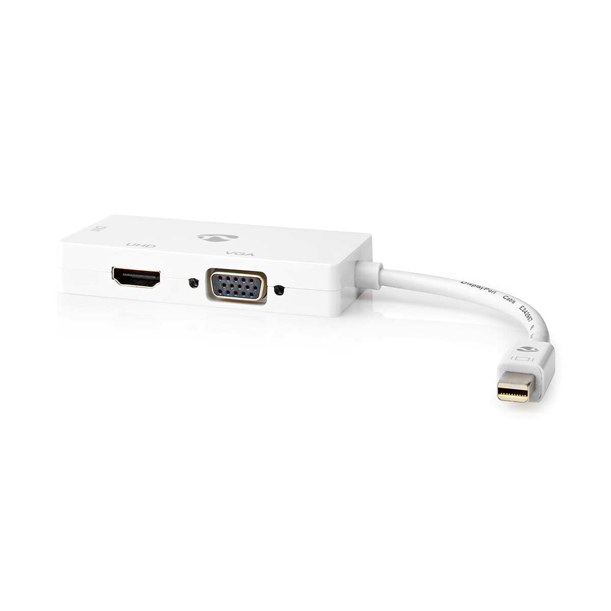 Displayport-Adapter | Mini DisplayPort | DVI-D 24+1-Pin Buchse/HDMI? Buchse/VGA Buchse | Vernickelt | Schaltbar | ABS | ABS | Weiss | Plastikbeutel