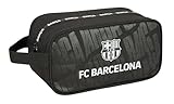 GARANTÍA Y CALIDAD: F. C. BARCELONA Oficial zapatillero mediano con asa y cremallera. 2 años de garantía