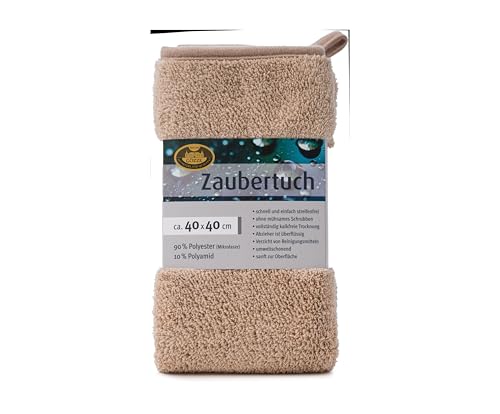 Gözze - Zaubertuch, Sehr saugstarkes Mikrofasertuch, 600 g/m², Reinigungstuch für Bad, Küche und Auto, 40 x 40 cm - Sand