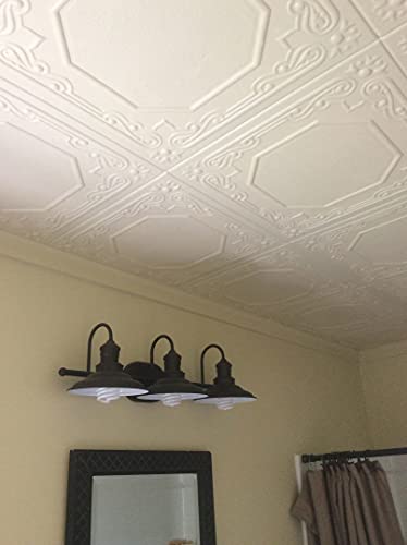 A La Maison Ceilings R32C Topkapi Palace Foam Glue-Up Ceiling Tile (384 Sq. Ft./Case), Pack Of 144, Plain White #TOP1