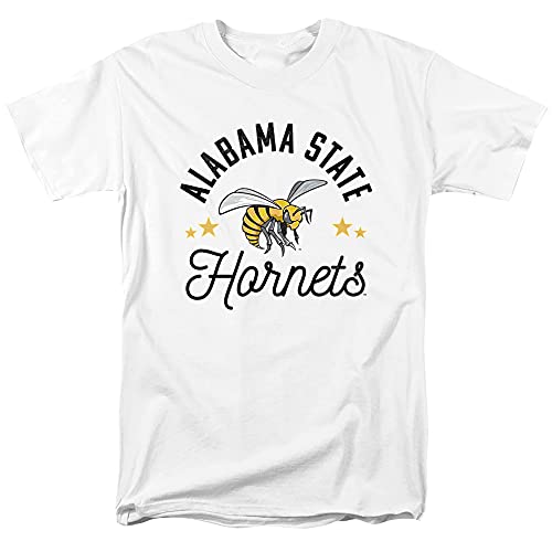 Alabama State University Official Hornets Unisex Adult T-Shirt, White, 2X-Large