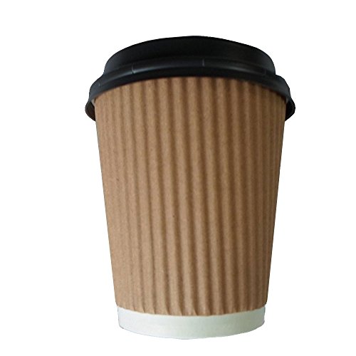 IMBALLAGGI ALIMENTARI 100 x marrón Caja Calor Sellado Termic Cristal ML 250 Incluye Funda para café Chocolate Caliente