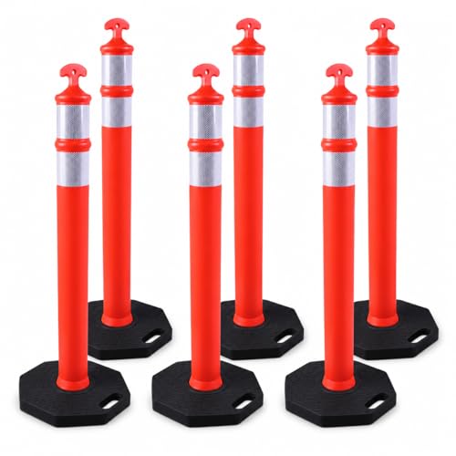 6PACK BESEA 42&rdquo; Traffic Safety Delineator Cones