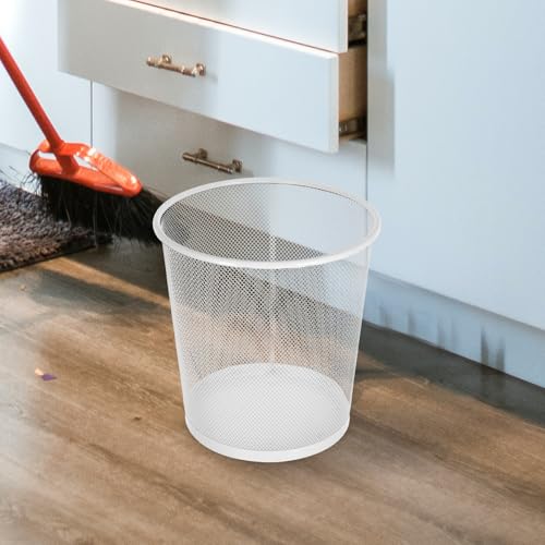 Caneca de basura de malla metálica Hemoton 12L blanca miniatura 5