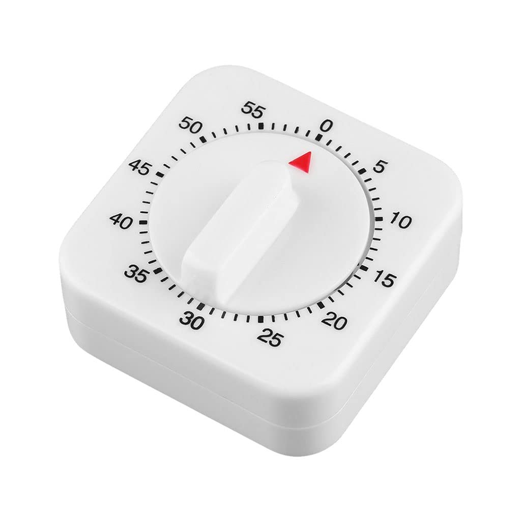 Küchentimer, 60 Minuten, Zählen, quadratisch, Kochen, Alarm, Schlaf, Temporizador, Uhr, mechanische Stoppuhr (D 60 x 60 x 35 mm)