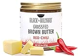 Black & Bolyard Red Chili Brown Butter - Non-GMO, Sugar-free, Salt-free, Grass-fed Butter - Caramelized & Seasoned with Dried Red Chilies - Ghee Butter/Clarified Butter Alternative - 8 Ounces