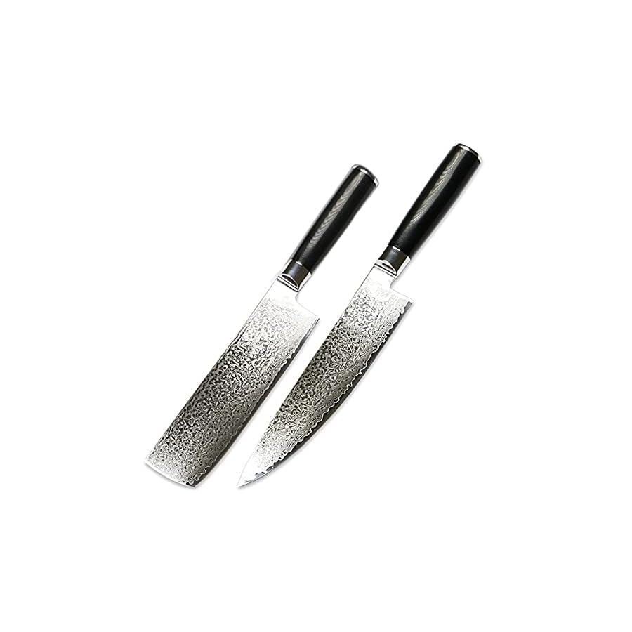 Kitchen-Knife-Sets-2-Pcs-Damascus-Kitchen-Knife-Set-Chef-Nakiri-VG10-Japanese-Damascus-Steel-Knife-Cleaver-Cooking-Tools-with-Box-MAYiT2855 Kitchen Knife Sets, 2 Pcs Damascus Kitchen Knife Set Chef Nakiri VG10 Japanese Damascus Steel Knife Cleaver Cooking Tools with Box, MAYiT2855