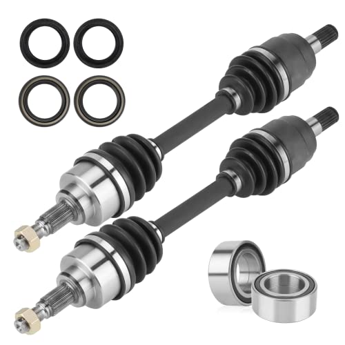 Youxmoto Front Left/Right CV Axle & Wheel Bearing Kit Fit for Honda Rancher TRX 350 4x4 2000 2001 2002 2003 2004; 4340 Chromoly Steel CV Axle Drive Half Shaft
