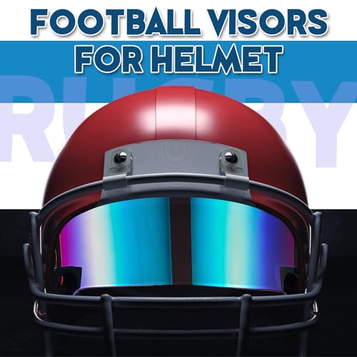 Image of Xuhal 2 Pcs Football Visor for Youth Adult Football Helmet Visor Lacrosse Helmet Eye Shield Eye Protection for Sport(Colorful Green)