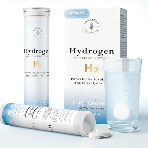 Molecular Hydrogen Water Tablets with Magnesium - 8 PPM Molecular Hydrogen Tablet for Drinking Water Rich in Antioxidants, Supports Cellular Health, Recovery & Cognitive Function | 60 Tablets