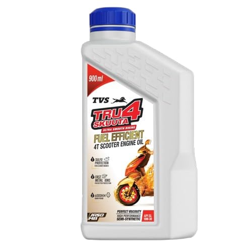 Image of TVS TRU4 Skuuta Engine OIl 900 ML,10W30, API SL JASO MB,SCOOTER SEMI SYNTHETIC ENGINE OIL