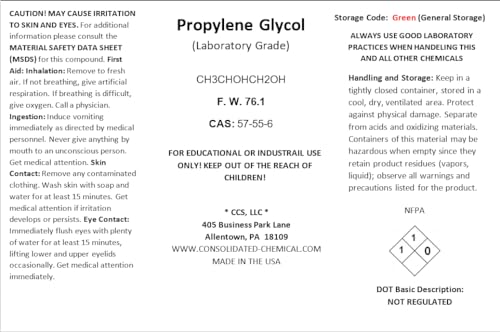 Propylene Glycol 99.9% Pure - Premium-Quality USP Grade, 1 Liter