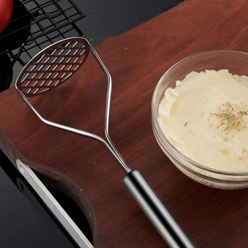 Amassador de Batata 24cm Inox Manual Cabo Reforçado Multiuso Espremedor Cozinha Aco Inoxidável