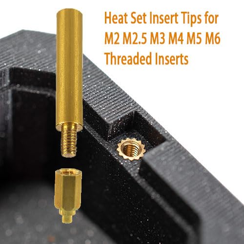 Image of Heat Set Insert Tips for M2 M2.5 M3 M4 M5 M6 Threaded Inserts, Soldering Tips Works with Hakko FX-888D /Weller SP40NUS / T18 /900M,Press Tool for Plastic 3D Printer Components