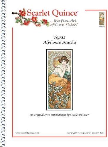 MUC018lg Topaz by Alphonse Mucha - Tabla de punto de cruz, símbolos de gran tamaño