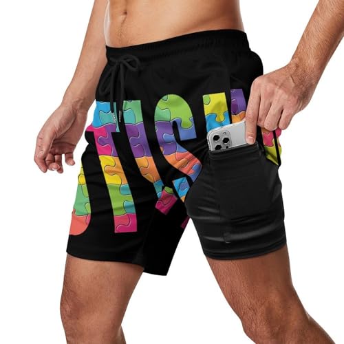 Autism Awareness Puzzles Men's Board Shorts Swimsuit Beach Pants Swimwear Bathing Suits2