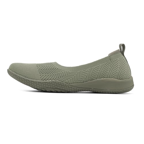Image of LEDINEY Women's Flats Slip On Go Walk Shoes for Women Comfortable Walking Sneakers Knit Low Wedge Dressy Ballet Shoes Zapatos para Mujer