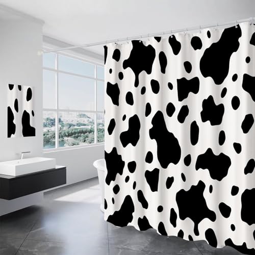 Rideau de douche avec 12 crochets pour baignoire familiale lavable - 4