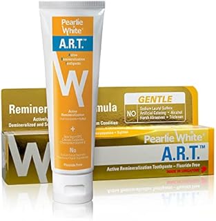 Pearlie White Active Remineralization Toothpaste - Fluoride Free (3.8oz, 110gm) - Non Fluoride Remineralizing Toothpaste for Tooth Enamel Repair | Contains Hydroxyapatite and Xylitol