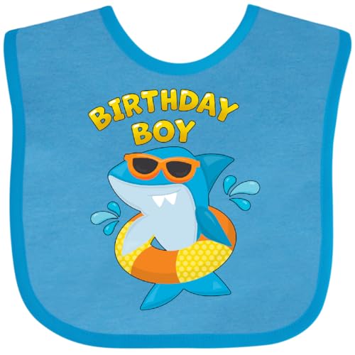 inktastic Birthday Boy- Shark Pool Party Baby Bib