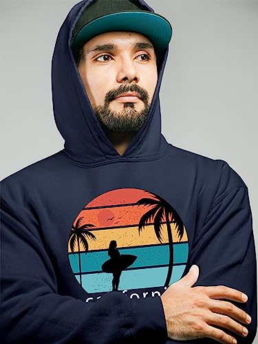 Pull à capuche homme Cali au logo rétro résistant en taille XXXXL