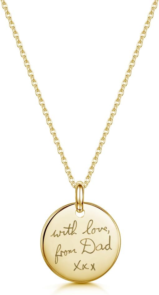 Personalized Actual Handwriting Necklace - Memorial Keepsake Jewelry, Custom Name or Signature, 925 Sterling Silver/ Stainless Steel, Gift for Mom, Wife, Daughter on Mother's Day, Anniversary, Birthday