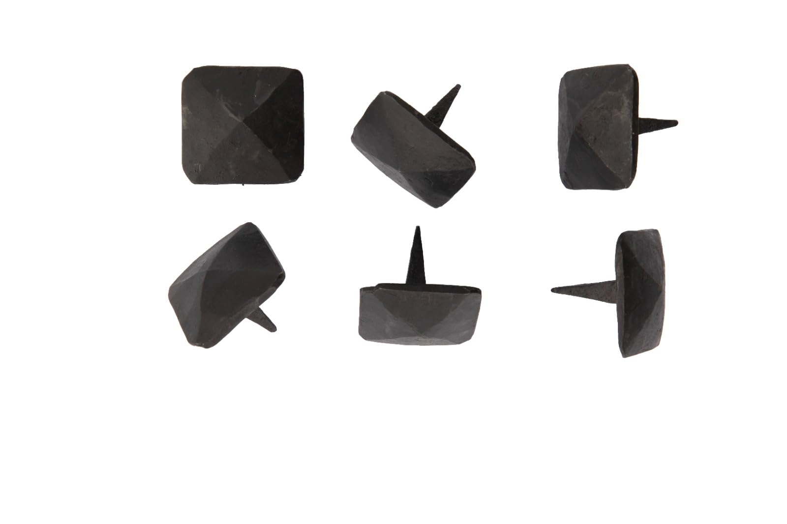 12 clous pyramidaux carrés en fer forgé noir rustique pour porte et meuble