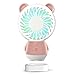 Produktbild SUDOTACK Mini USB Fan, tragbare wiederaufladbare Handheld-Fan, Halskette und Tischventilator mit 2 Multi-Color-LED-Licht, einstellbare Geschwindigkeiten, Standfuß (Rosa)